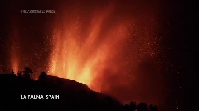 Evacuations after volcano erupts on Spanish island